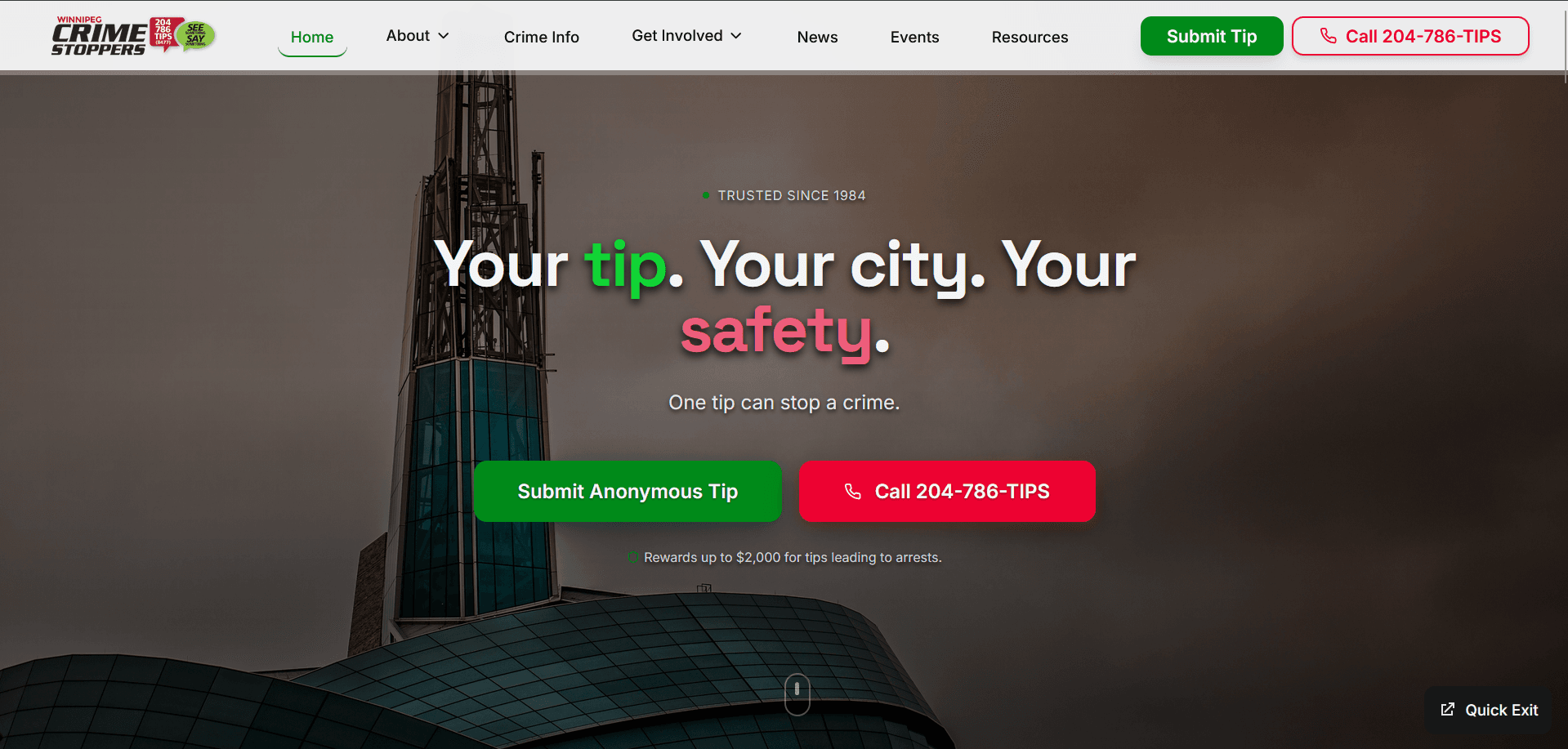 Winnipeg Crime Stoppers website